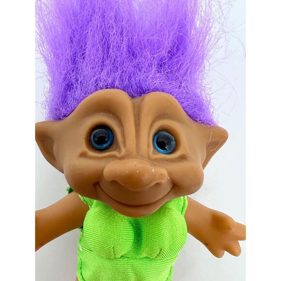 Vintage Lucky Ace Novelty Co., Inc. Troll Doll Purple Hair Blue Eyes - Picture 6 of 9